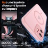 TOCOL Coque Magnétique pour iPhone 12 6,1 Pouces, Compatible avec MagSafe, Protection de l'objectif améliorée, Coque Mat Translu