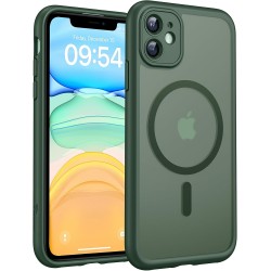 TOCOL Coque Magnétique pour iPhone 11 6,1 Pouces, Compatible avec MagSafe, Protection de l'objectif améliorée, Coque Mat Translu