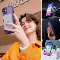 TOCOL Coque Magnétique pour iPhone 11 6,1 Pouces, Compatible avec MagSafe, Protection de l'objectif améliorée, Coque Mat Translu