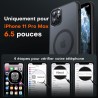 TOCOL Coque Magnétique pour iPhone 11 Pro Max 6,5 Pouces, Compatible avec MagSafe, Coque Mat Translucide Fine Antichoc, Noir