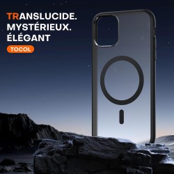 TOCOL Coque Magnétique pour iPhone 11 Pro Max 6,5 Pouces, Compatible avec MagSafe, Coque Mat Translucide Fine Antichoc, Noir