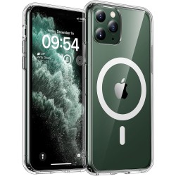 TOCOL Coque Magnétique pour iPhone 11 Pro Max 6,5 Pouces, Compatible avec MagSafe, Pas Facile à Jaunir, Fine Antichoc, Transpare