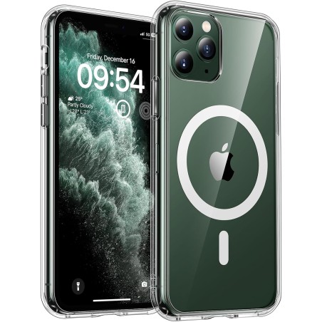 TOCOL Coque Magnétique pour iPhone 11 Pro Max 6,5 Pouces, Compatible avec MagSafe, Pas Facile à Jaunir, Fine Antichoc, Transpare
