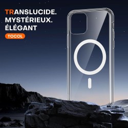 TOCOL Coque Magnétique pour iPhone 11 Pro Max 6,5 Pouces, Compatible avec MagSafe, Pas Facile à Jaunir, Fine Antichoc, Transpare