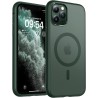 TOCOL Coque Magnétique pour iPhone 11 Pro Max 6,5 Pouces, Compatible avec MagSafe, Coque Mat Translucide Fine Antichoc, Vert Alp