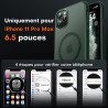 TOCOL Coque Magnétique pour iPhone 11 Pro Max 6,5 Pouces, Compatible avec MagSafe, Coque Mat Translucide Fine Antichoc, Vert Alp