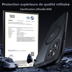 TOCOL Coque Magnétique pour iPhone 11 6,1 Pouces, Compatible avec MagSafe, Protection de l'objectif améliorée, Coque Mat Translu