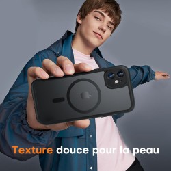 TOCOL Coque Magnétique pour iPhone 11 6,1 Pouces, Compatible avec MagSafe, Protection de l'objectif améliorée, Coque Mat Translu