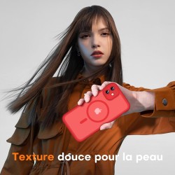 TOCOL Coque Magnétique pour iPhone 11 6,1 Pouces, Compatible avec MagSafe, Protection de l'objectif améliorée, Coque Mat Translu