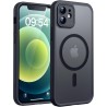 TOCOL Coque Magnétique pour iPhone 12 6,1 Pouces, Compatible avec MagSafe, Protection de l'objectif améliorée, Coque Mat Translu