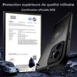 TOCOL Coque Magnétique pour iPhone 12 6,1 Pouces, Compatible avec MagSafe, Protection de l'objectif améliorée, Coque Mat Translu
