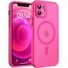 TOCOL Coque Magnétique pour iPhone 12 6,1 Pouces, Compatible avec MagSafe, Protection de l'objectif améliorée, Coque Mat Translu