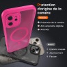 TOCOL Coque Magnétique pour iPhone 12 6,1 Pouces, Compatible avec MagSafe, Protection de l'objectif améliorée, Coque Mat Translu