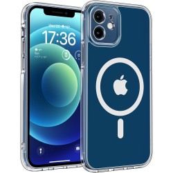 TOCOL Coque Magnétique pour iPhone 12 6,1 Pouces, Compatible avec MagSafe, Pas Facile à Jaunir, Protection de l'objectif amélior