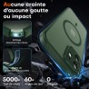 TOCOL Coque Magnétique pour iPhone 12 6,1 Pouces, Compatible avec MagSafe, Protection de l'objectif améliorée, Coque Mat Translu