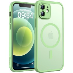 TOCOL Coque Magnétique Uniquement pour iPhone 12 6,1 Pouces, Compatible avec MagSafe, Protection de l'objectif améliorée, Coque 