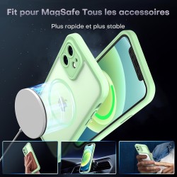 TOCOL Coque Magnétique Uniquement pour iPhone 12 6,1 Pouces, Compatible avec MagSafe, Protection de l'objectif améliorée, Coque 