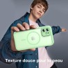 TOCOL Coque Magnétique Uniquement pour iPhone 12 6,1 Pouces, Compatible avec MagSafe, Protection de l'objectif améliorée, Coque 