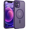 TOCOL Coque Magnétique pour iPhone 12 6,1 Pouces, Compatible avec MagSafe, Protection de l'objectif améliorée, Coque Mat Translu