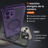 TOCOL Coque Magnétique pour iPhone 12 6,1 Pouces, Compatible avec MagSafe, Protection de l'objectif améliorée, Coque Mat Translu