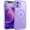 TOCOL Coque Magnétique pour iPhone 12 6,1 Pouces, Compatible avec MagSafe, Protection de l'objectif améliorée, Coque Mat Translu