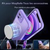 TOCOL Coque Magnétique pour iPhone 12 6,1 Pouces, Compatible avec MagSafe, Protection de l'objectif améliorée, Coque Mat Translu