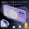 TOCOL Coque Magnétique pour iPhone 12 6,1 Pouces, Compatible avec MagSafe, Protection de l'objectif améliorée, Coque Mat Translu