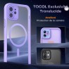 TOCOL Coque Magnétique pour iPhone 12 6,1 Pouces, Compatible avec MagSafe, Protection de l'objectif améliorée, Coque Mat Translu