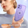 TOCOL Coque Magnétique pour iPhone 12 6,1 Pouces, Compatible avec MagSafe, Protection de l'objectif améliorée, Coque Mat Translu