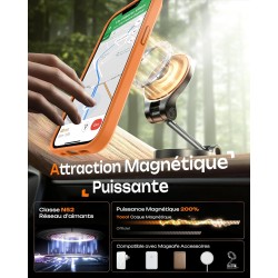 Tocol coque magnétique pour iphone 13 6,1 pouces, compatible avec magsafe, protection de l'objectif améliorée, coque mat translu