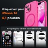 TOCOL Coque Magnétique pour iPhone 13 6,1 Pouces, Compatible avec MagSafe, Protection de l'objectif améliorée, Coque Mat Translu