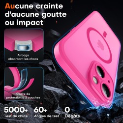 TOCOL Coque Magnétique pour iPhone 13 6,1 Pouces, Compatible avec MagSafe, Protection de l'objectif améliorée, Coque Mat Translu