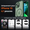 TOCOL Coque Magnétique pour iPhone 13 6,1 Pouces, Compatible avec MagSafe, Protection de l'objectif améliorée, Coque Mat Translu