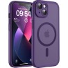 TOCOL Coque Magnétique pour iPhone 13 6,1 Pouces, Compatible avec MagSafe, Protection de l'objectif améliorée, Coque Mat Translu