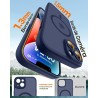 TOCOL Coque Magnétique pour iPhone 14 6,1 Pouces, Compatible avec MagSafe, Protection de l'objectif améliorée, Coque Mat Translu