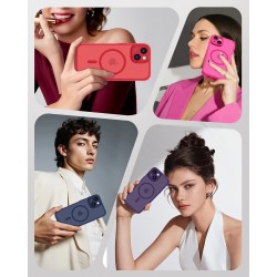 TOCOL Coque Magnétique pour iPhone 14 6,1 Pouces, Compatible avec MagSafe, Protection de l'objectif améliorée, Coque Mat Translu