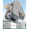 TOCOL Coque Magnétique pour iPhone 14 6,1 Pouces, Compatible avec MagSafe, Protection de l'objectif améliorée, Coque Mat Translu