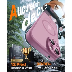 TOCOL Coque Magnétique pour iPhone 14 6,1 Pouces, Compatible avec MagSafe, Protection de l'objectif améliorée, Coque Mat Translu