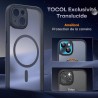 TOCOL Coque Magnétique pour iPhone 14 6,1 Pouces, Compatible avec MagSafe, Protection de l'objectif améliorée, Coque Mat Translu