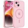 TOCOL Coque Magnétique pour iPhone 14 6,1 Pouces, Compatible avec MagSafe, Protection de l'objectif améliorée, Coque Mat Translu