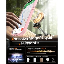 TOCOL Coque Magnétique pour iPhone 14 6,1 Pouces, Compatible avec MagSafe, Protection de l'objectif améliorée, Coque Mat Translu