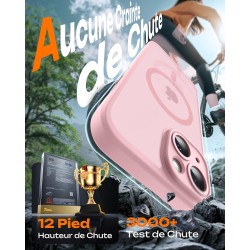 TOCOL Coque Magnétique pour iPhone 14 6,1 Pouces, Compatible avec MagSafe, Protection de l'objectif améliorée, Coque Mat Translu