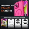 TOCOL Coque Magnétique pour iPhone 14 6,1 Pouces, Compatible avec MagSafe, Protection de l'objectif améliorée, Coque Mat Translu
