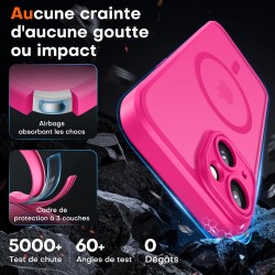 TOCOL Coque Magnétique pour iPhone 14 6,1 Pouces, Compatible avec MagSafe, Protection de l'objectif améliorée, Coque Mat Translu