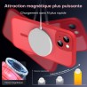 TOCOL Coque Magnétique pour iPhone 14 6,1 Pouces, Compatible avec MagSafe, Protection de l'objectif améliorée, Coque Mat Translu