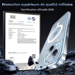 TOCOL Coque Magnétique pour iPhone 14 6,1 Pouces, Compatible avec MagSafe, Pas Facile à Jaunir, Protection de l'objectif amélior