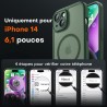 TOCOL Coque Magnétique pour iPhone 14 6,1 Pouces, Compatible avec MagSafe, Protection de l'objectif améliorée, Coque Mat Translu