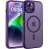TOCOL Coque Magnétique pour iPhone 14 6,1 Pouces, Compatible avec MagSafe, Protection de l'objectif améliorée, Coque Mat Translu