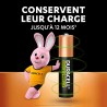 Duracell Rechargeables Piles AAA (lot de 4), 900 mAh, NiMH, pré-chargées, Longue durée, un packaging recyclable 0% plastique