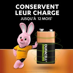 Duracell Rechargeables Piles 9V (lot de 1), 9V, 170 mAh, Puissance longue durée